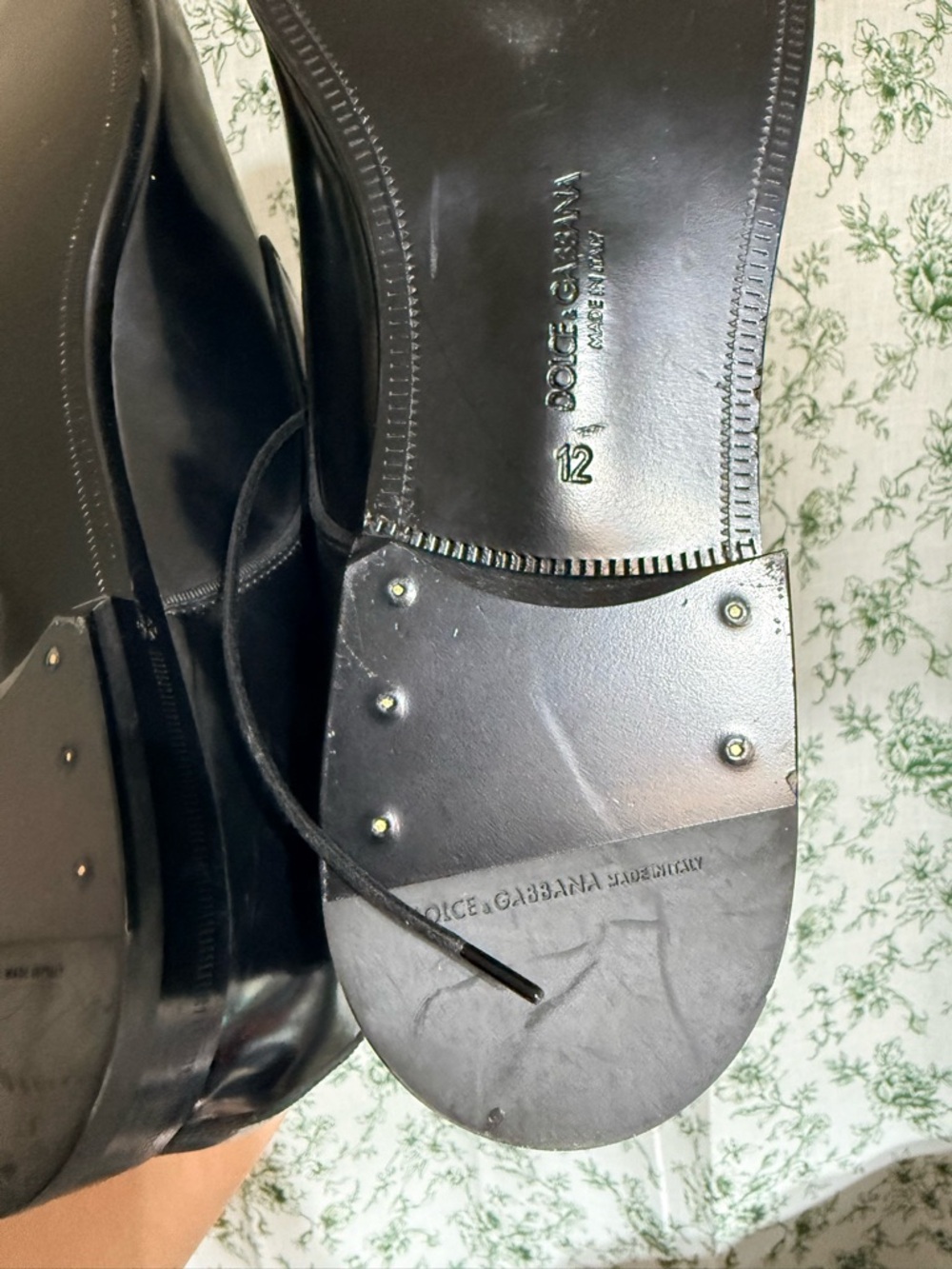 Dolce & Gabbana Black Patent Leather Lace-Up Oxfords - Picture 10 of 12